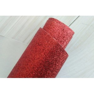 Ткань с глиттером, цвет красный, 30х35 см