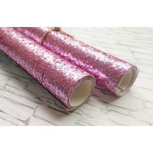 Ткань с крупным глиттером, цвет розовый, 25х35 см