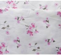 Ткань хлопок «Цветы розовые на молочном фоне», 33 х 80 см