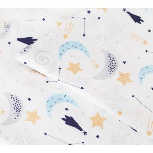Ткань хлопок «Звездное небо на белом», 33х 80 см